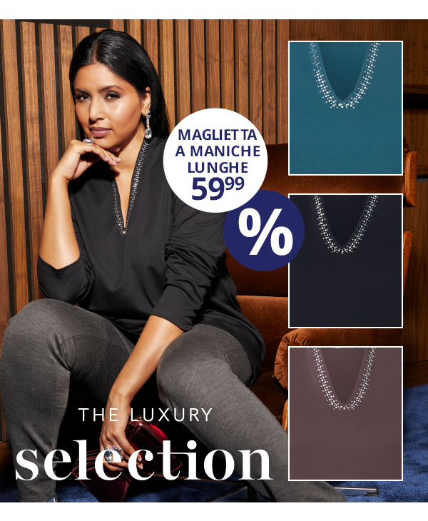 Maglia dal taglio svasato in cotone Pima con scollo montante e maniche lunghe