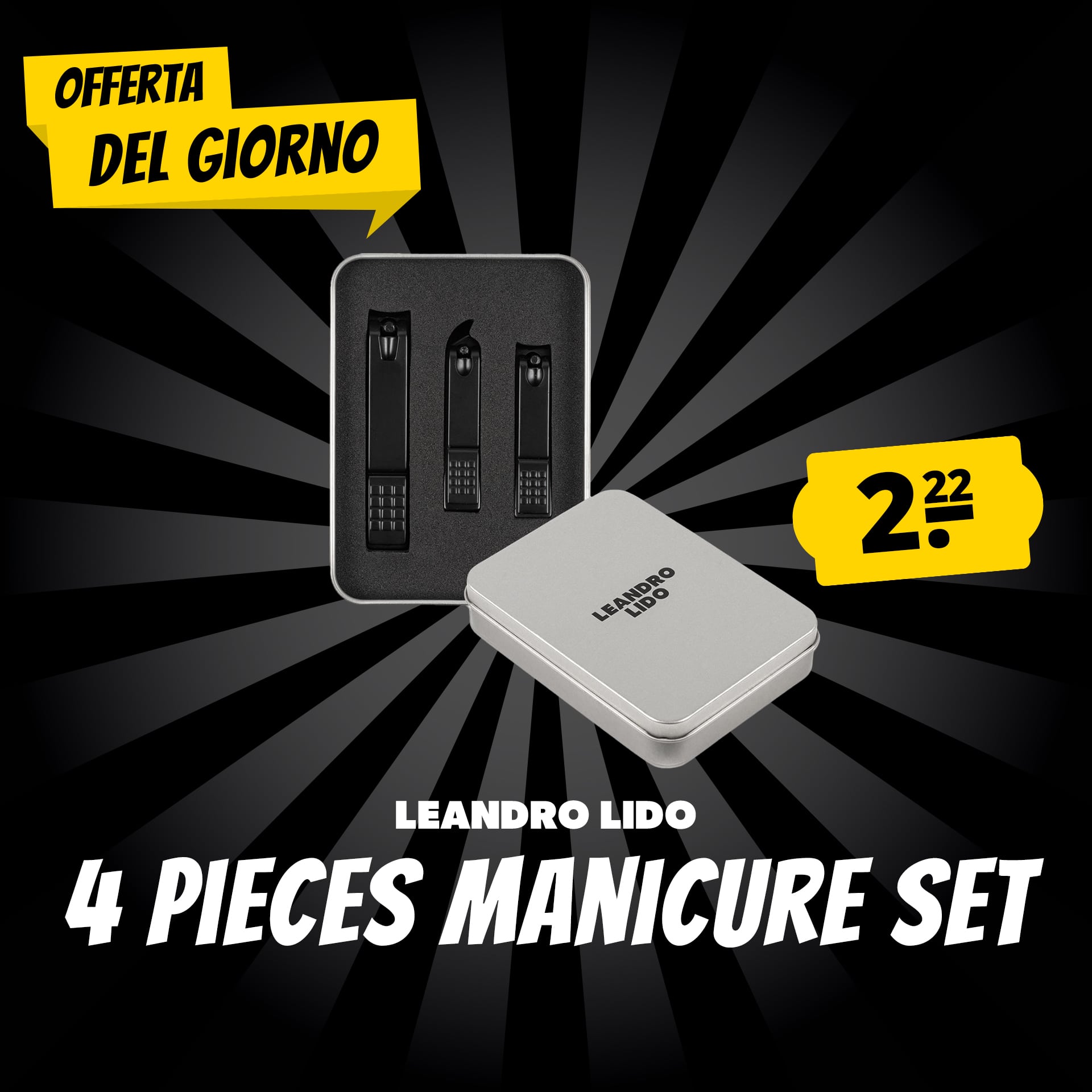 leandro Lido pescara manicure set 4 pezzi