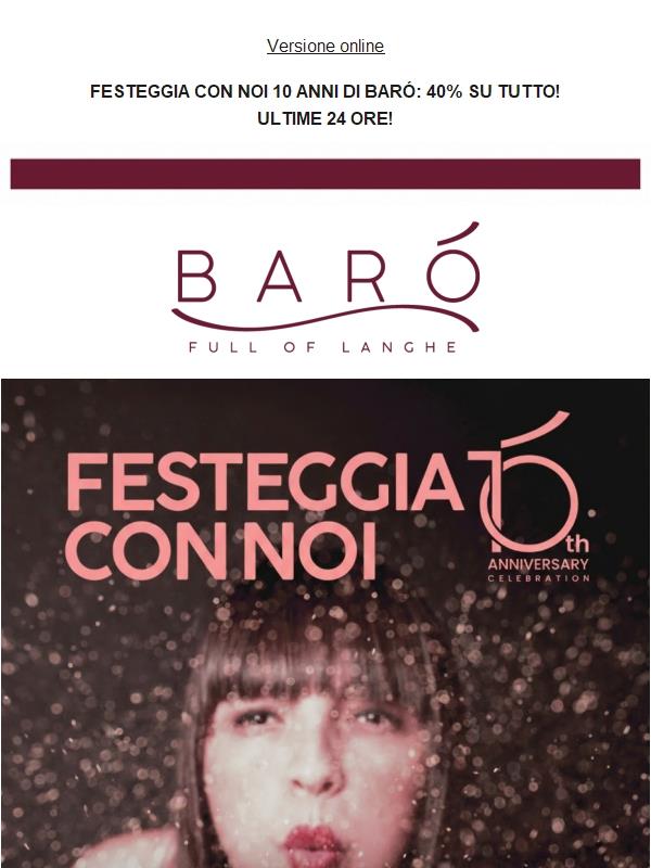 ⏰ Ultime 24 ore: -40% su tutto!