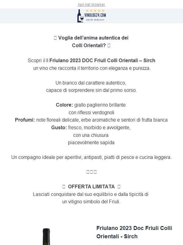 😎 BEST PRICE😎 Friulano 2023 Sirch – L in PROMO ☀️
