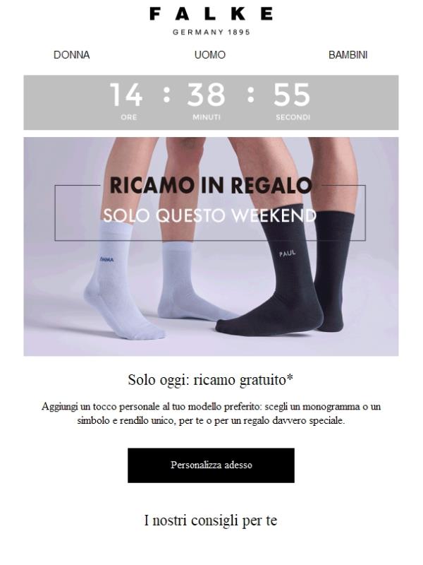 Solo oggi: ricamo gratuito*