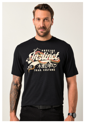 T-shirt JP1880 con mezze maniche e stampa sul petto, fino alla tg. 8XL