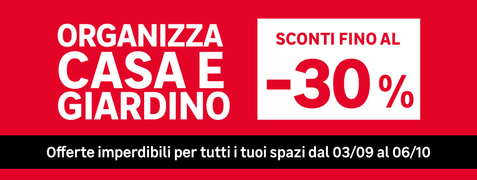 sconti fino al 30% per casa e giardino fino al 6/10