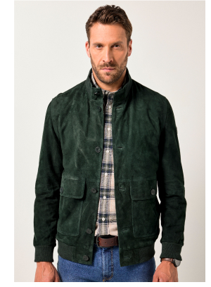 Giacca in pelle scamosciata JP1880 con colletto alto e abbottonatura, fino alla tg. 7XL
