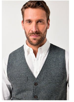 Gilet JP1880 in tweed con FLEXNAMIC® e retro in maglia, fino alla tg. 7XL