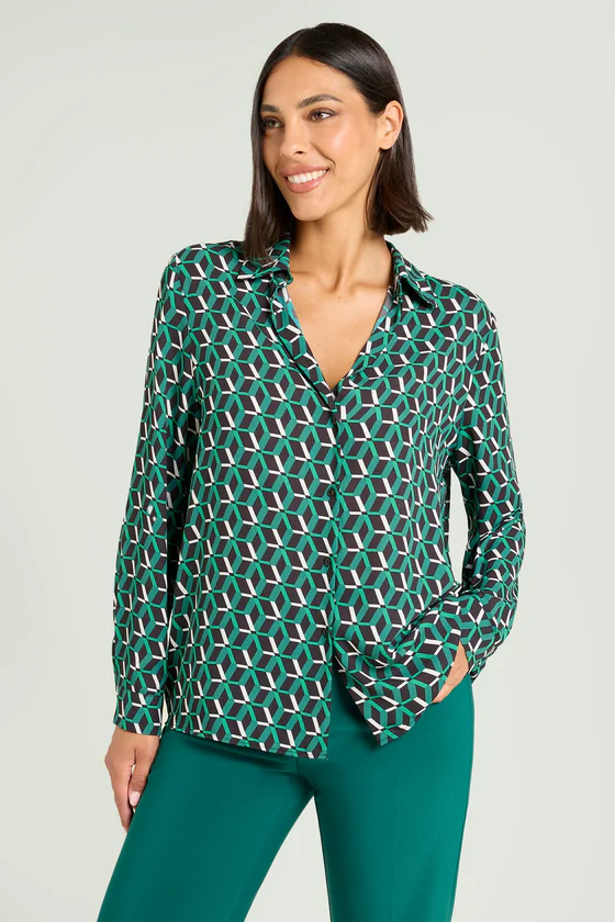 CAMICIA IN DOPPIA GEORGETTE STAMPATA