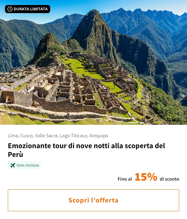 Emozionante tour di nove notti alla scoperta del Perù