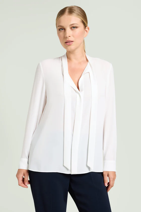 BLUSA IN DOPPIA GEORGETTE CON SCIARPINA