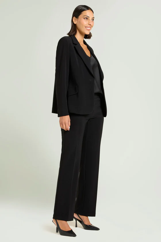 PANTALONI PULL-ON DRITTI IN COMPATTO STRETCH