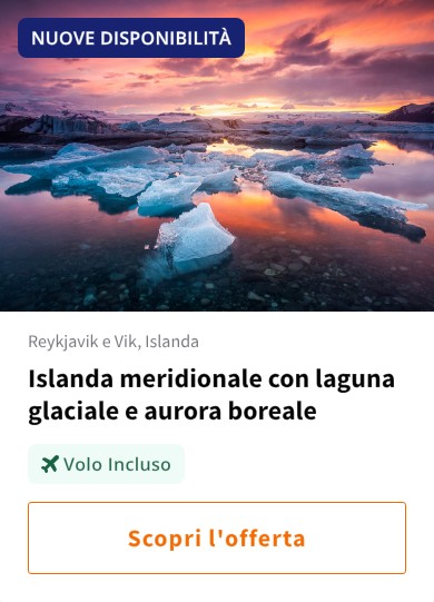 Islanda meridionale con laguna glaciale e aurora boreale