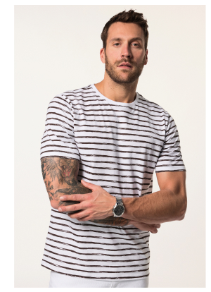 T-shirt JP1880 con mezze maniche e righe, disponibile fino alla tg. 8XL