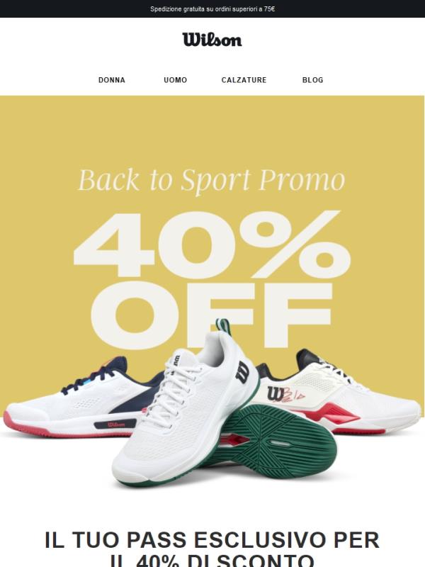 Ultimi giorni: -40% su una selezione di scarpe