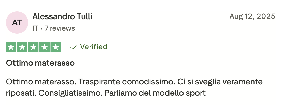 Recensioni verificate Trustpilot