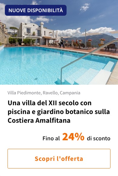 Una villa del XII secolo con piscina e giardino botanico sulla Costiera Amalfitana