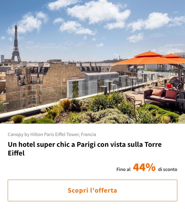 Un hotel super chic a Parigi con vista sulla Torre Eiffel