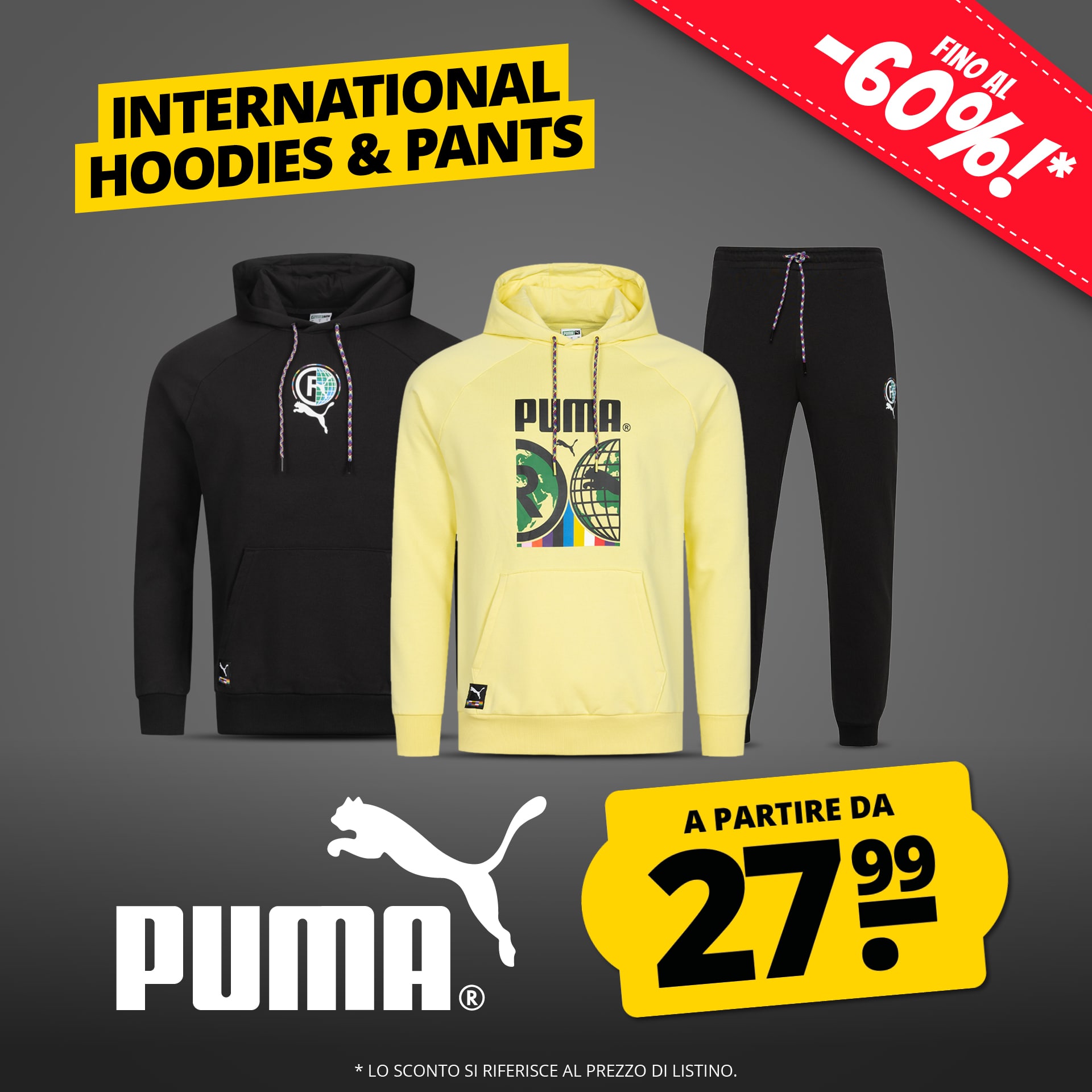 Puma International uomo felpa con cappuccio
