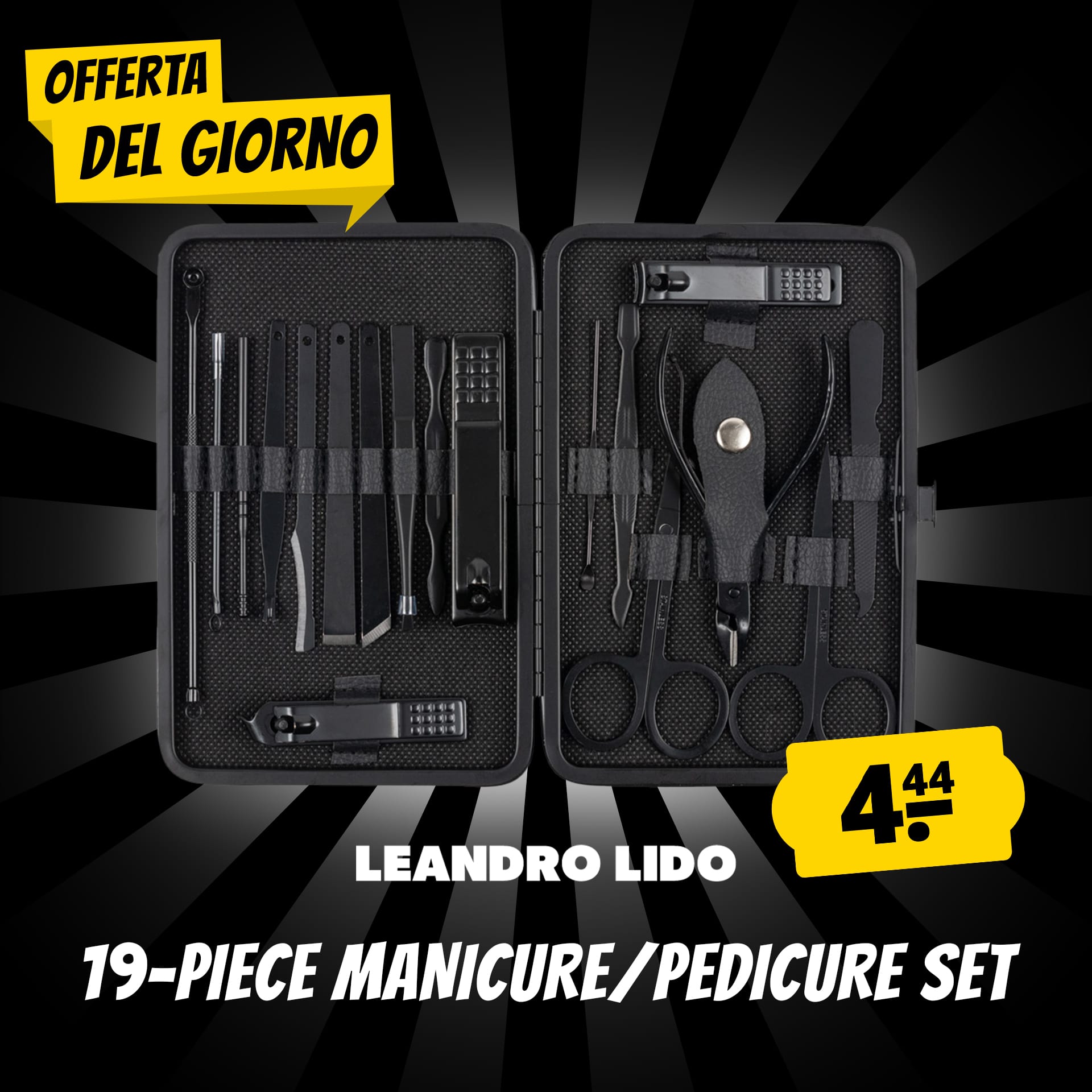 Leandro Lido brescia manicure/pedicure set 19 pezzi