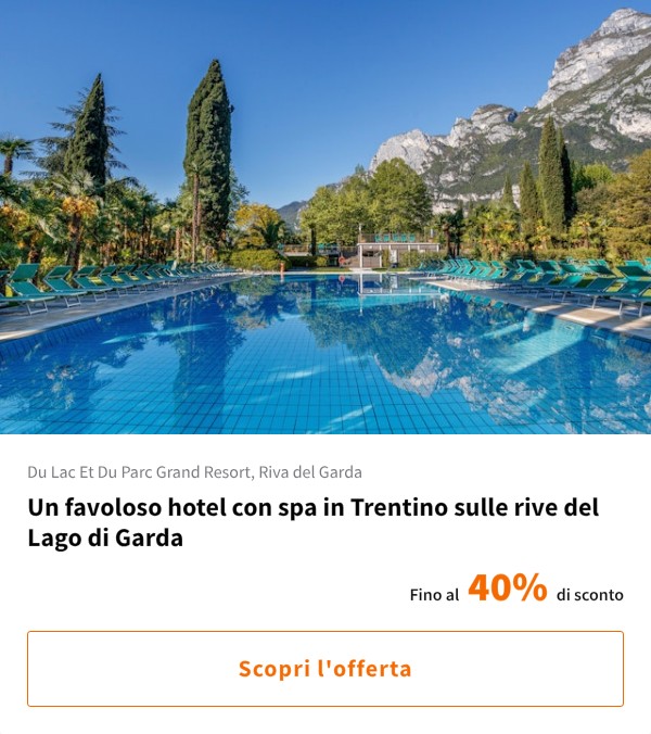 Un favoloso hotel con spa in Trentino sulle rive del Lago di Garda