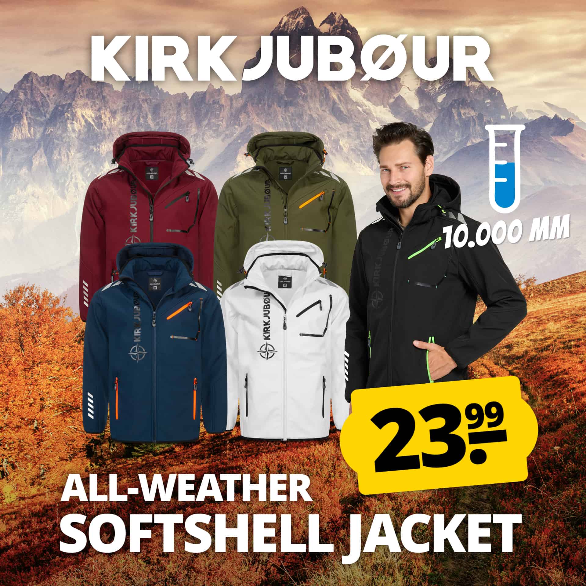 Kirkjubour alcik uomo giacca softshell 10.000 mm di colonna d acqua