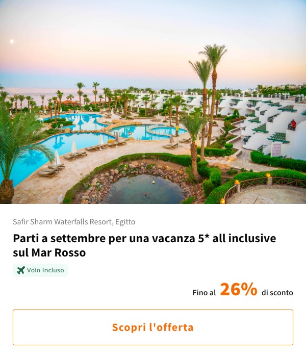 Parti a settembre per una vacanza 5* all inclusive sul Mar Rosso