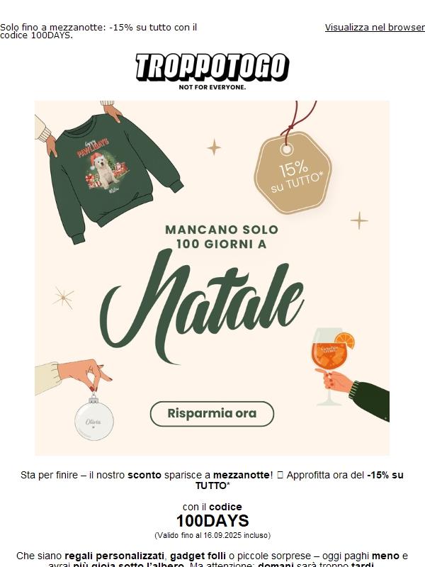 Ultimo giorno: -15% su TUTTO! 🔥