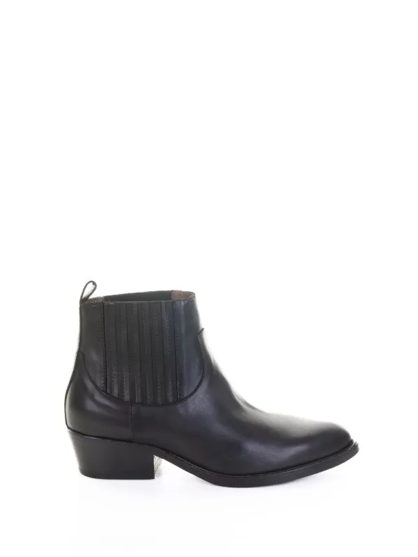 Stivaletto Texano Nero in Pelle