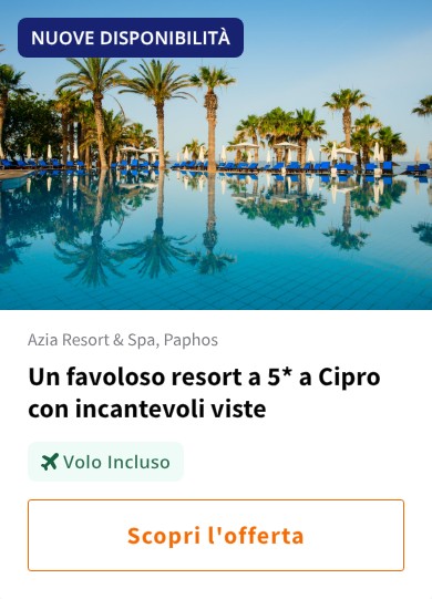 Un favoloso resort a 5* a Cipro con incantevoli viste