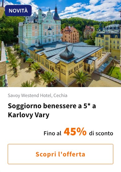 Soggiorno benessere a 5* a Karlovy Vary