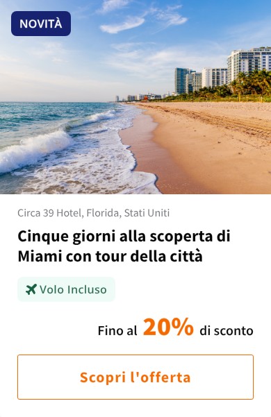 Cinque giorni alla scoperta di Miami con tour della città