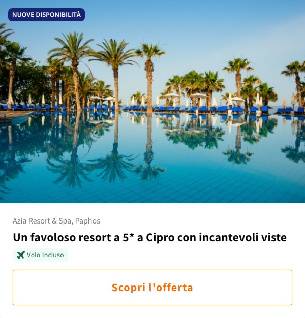 Un favoloso resort a 5* a Cipro con incantevoli viste