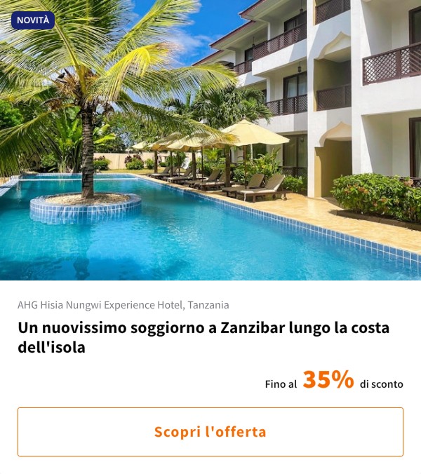 Un nuovissimo soggiorno a Zanzibar lungo la costa dell'isola