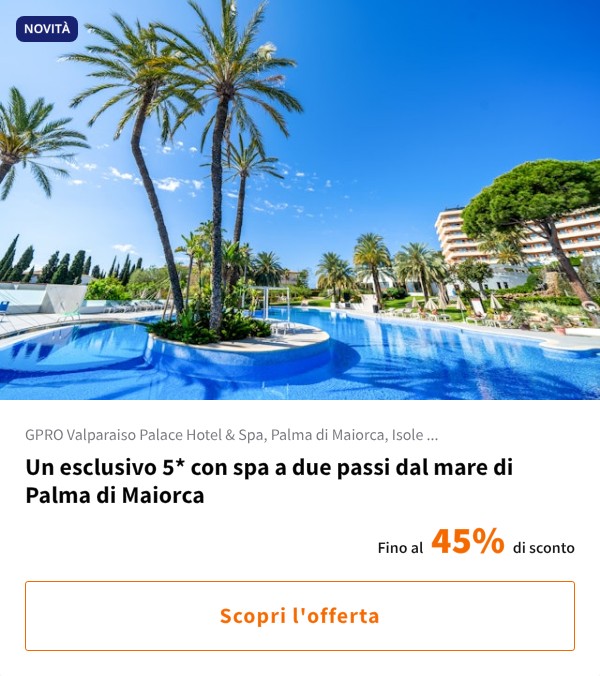 Un esclusivo 5* con spa a due passi dal mare di Palma di Maiorca