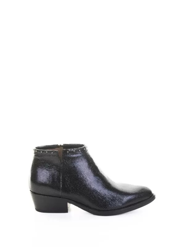 Stivaletto Texano Nero in Pelle