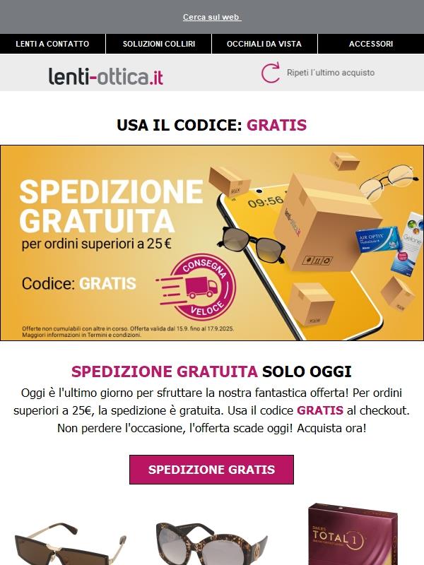 Ultimo giorno Spedizione GRATIS 🚚