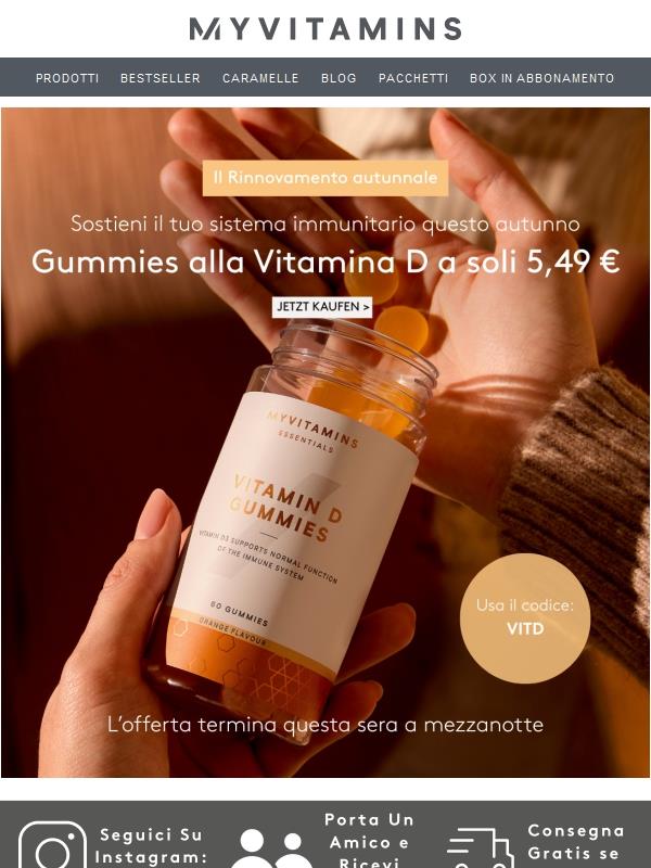 ☀️ Gummies alla Vitamina D — solo 5,49 €!