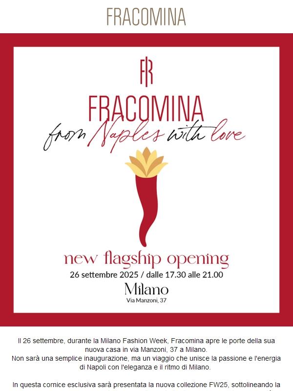Save The Date: New Opening Fracomina 26 settembre, Milano