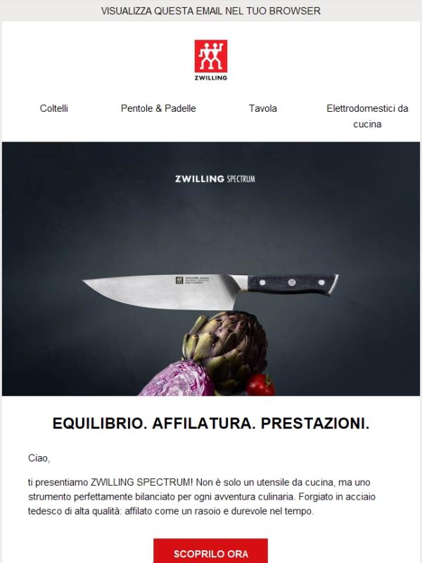Scopri ZWILLING SPECTRUM e i coltelli in offerta