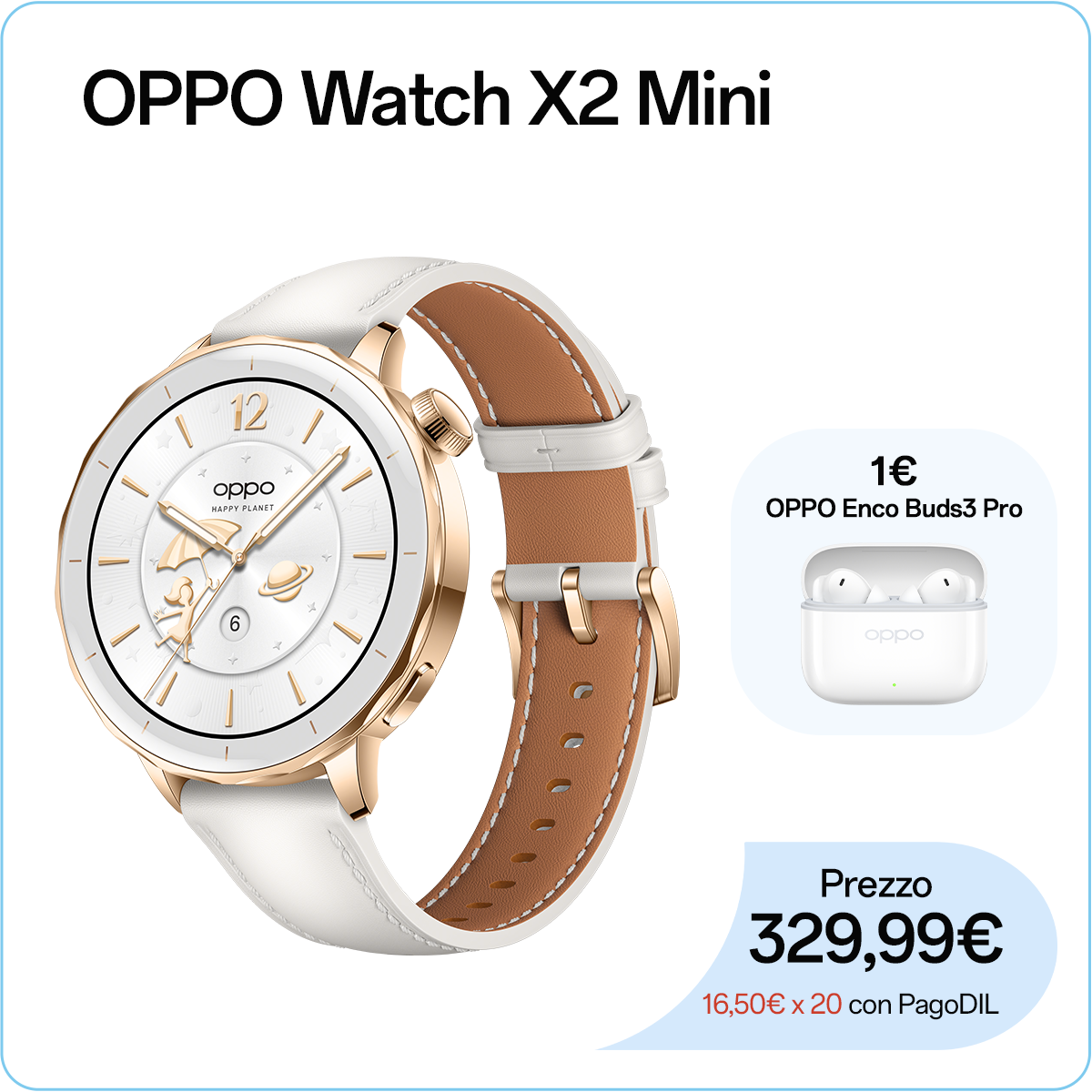 OPPO Watch X2 Mini_Glimmer Gold