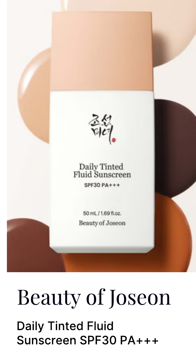 Beauty Of Joseon Daily Tinted Fluid Sunscreen SPF30 PA+++ 50ml (Various Shades)