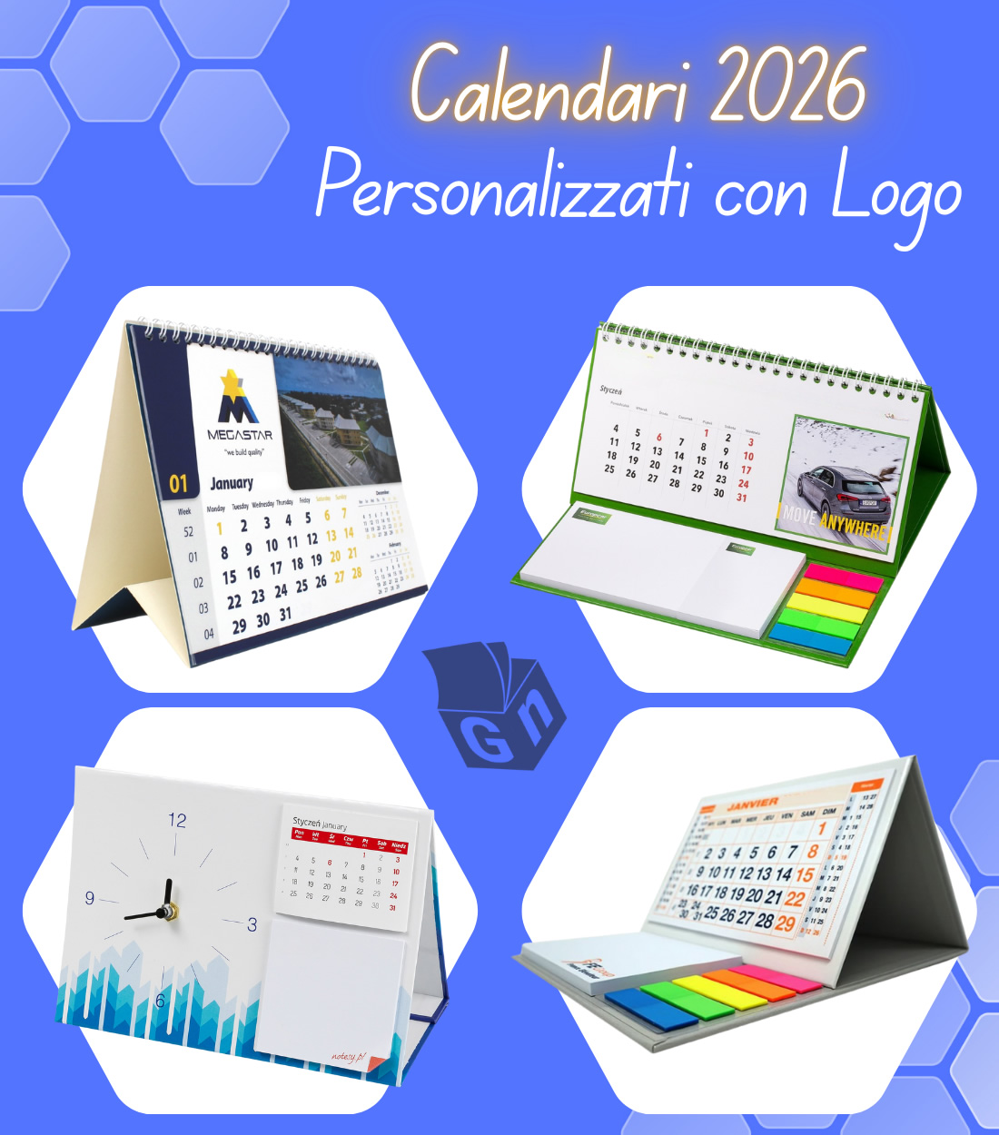 Calendari personalizzati 2026 disponibili su Giallonote.it