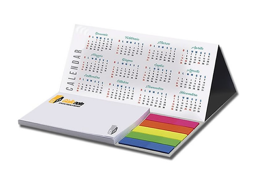  Calendario da tavolo annuale 13,5 x 15,3 cm personalizzabile con post-it e segnapagina