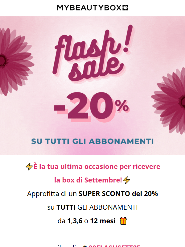 ⏳Ultima chance: -20% su tutti gli abbonamenti
