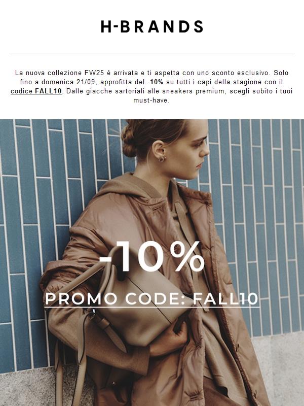-10% sulla nuova collezione FW25 fino a domenica