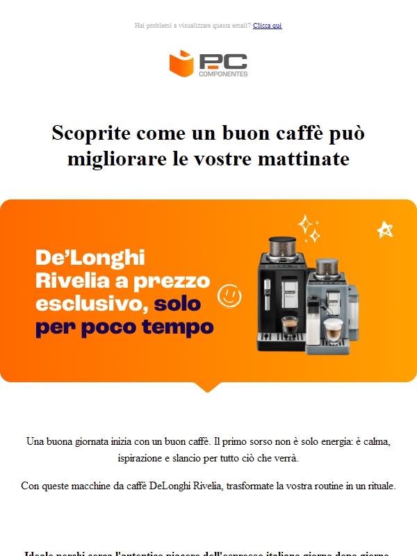 Per un periodo limitato: De’Longhi Rivelia al miglior prezzo per trasformare le vostre mattine.