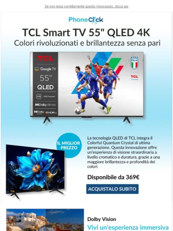 🎬 Trasforma il tuo salotto in un cinema con TCL 55 pollici