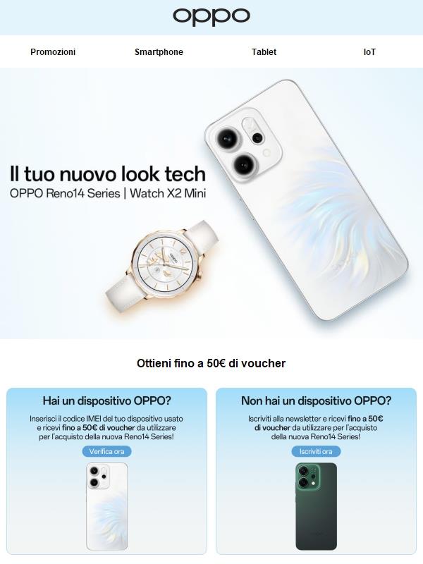 La nuova OPPO Reno14 Series ti aspetta su OPPO Store!