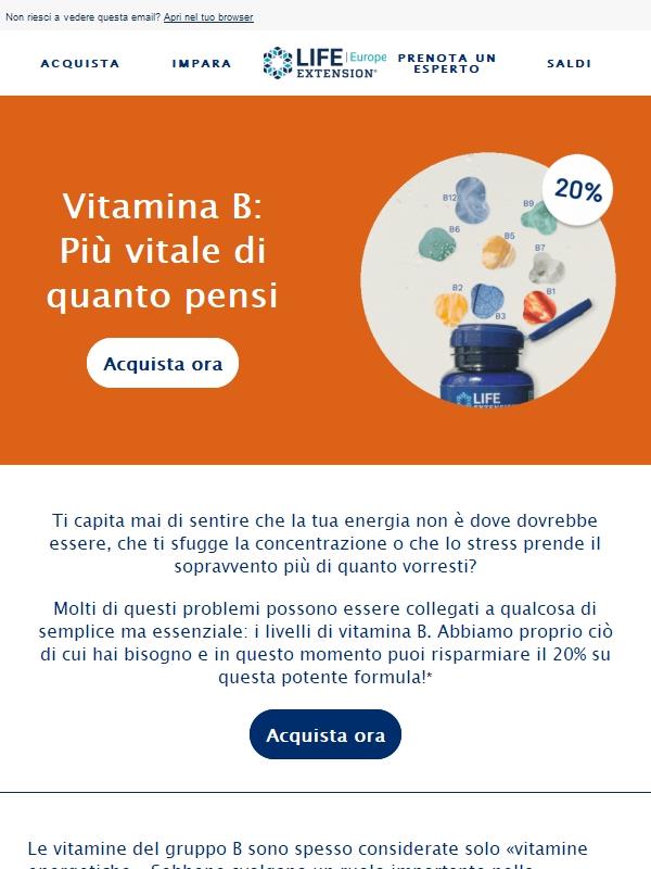 Il tuo integratore di vitamina B tutto in uno | Risparmia il 20%