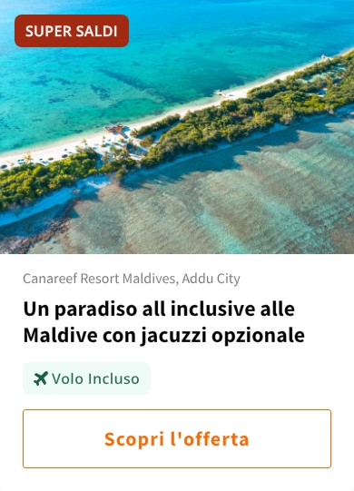 Un paradiso all inclusive alle Maldive con jacuzzi opzionale