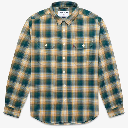 Camicia Agatha in Flanella di Cotone / Verde