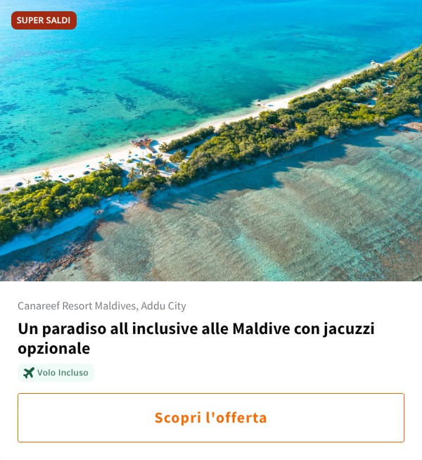 Un paradiso all inclusive alle Maldive con jacuzzi opzionale